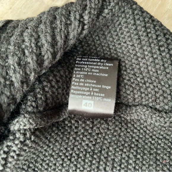 Crea Concept Pure Wool Cable Knit Flared Peplum Hem Short Sleeve Sweater - Picture 9 of 14